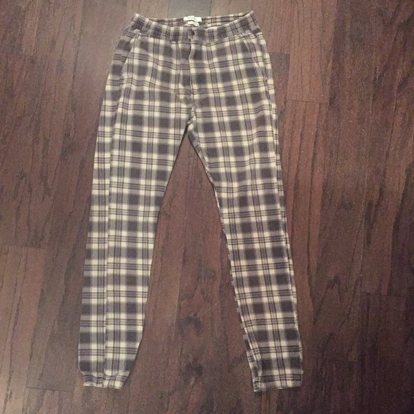 Men's Black and White Plaid Pants - Picture 1 of 2